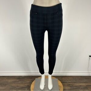 Liverpool Los Angeles Plaid Ponte Knit Legging Pants Blue Black Skinny 4